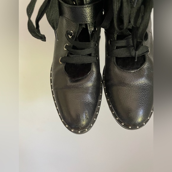 Napoleoni Italy Shearling Moto Boots Womens Size 8 - Picture 3 of 5